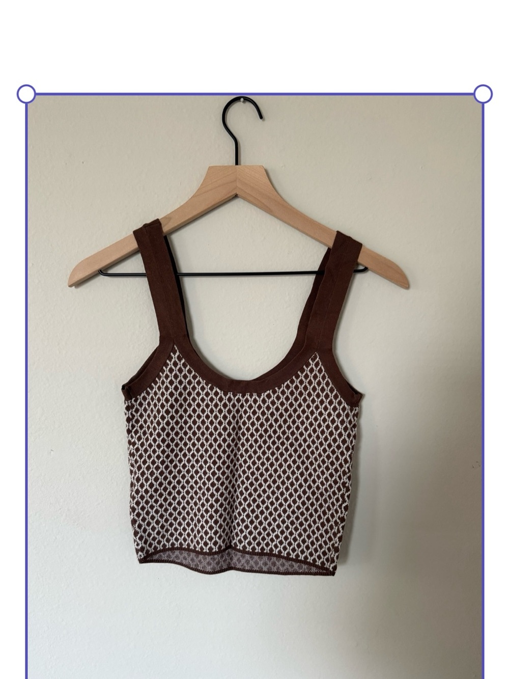 Abercrombie & Fitch Brown Patterned Knit Crop Tank - Picture 2 of 2